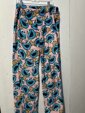 Sesame Street Cookie Monster Pink & Blue Fleece Pajama Pants